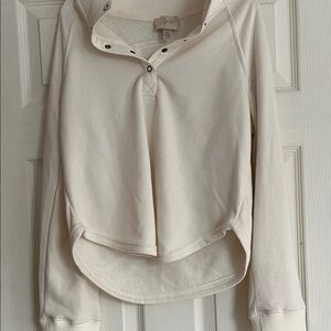 Cupio Cream Long-Sleeve Henley Top Size Medium